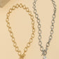 Hammered Cross Toggle Necklace Zenana New RTS