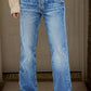 Acid Wash Straight Leg Jeans