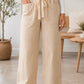 Apricot Stripe Ribbon Pants