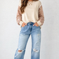 Red Stripe Patchwork Top RTS