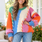 Color Knit Stitched Sweater