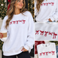 WHITE BOW EMBROIDERY SWEATSHIRT RTS