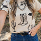 Beige Retro Western Top