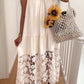 Beige Sheer Floral Lace Dress
