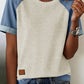 Beige Denim Sleeve Top