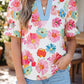 Beige Floral Striped Blouse
