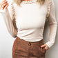 Beige Frill Detail Top