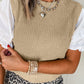 Beige Knit Contrast Sleeve Top