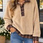 Beige Plaid Collar Pullover