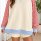 Beige Plaid Colorblock Sweatshirt