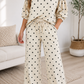 Beige Polka Dot Casual Set