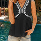 Black Embroidered Floral Top