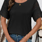 Black Ribbed Patchwork Top