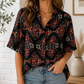 Black Floral Loose Shirt