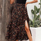 Black Floral Ruffle Dress RTS