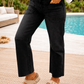 Frayed Cropped Straight Jeans