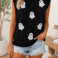 Black Glitter Ghost Top