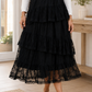 Black Ruffle Lace Skirt