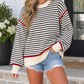 Black Stripe Ribbed Sweater
