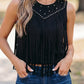 Black Tassel Stud Top