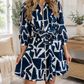 Blue Abstract Zip Dress