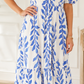 Blue Leaf Botanical Maxi Dress RTS