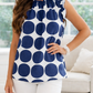 Blue Polka Dot Frilled Tank
