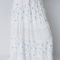 Blue Waist Floral Boho Skirt
