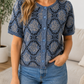 Blue Button Boho Knit Cardigan