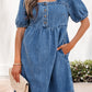 Blue Button Denim Dress
