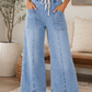 Blue Drawstring Ankle Length Jeans