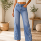 Blue Embroidered Western Jeans