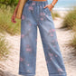 Blue Floral Elastic Jeans RTS