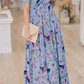 Blue Floral Frilled Maxi Dress RTS