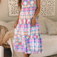 Blue Floral Frilly Dress