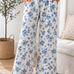 Blue Floral Straight Leg Jeans