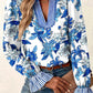 Blue Floral Trim Blouse RTS