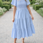 Blue Flowy Lace Tiered Dress RTS