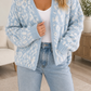 Blue Leopard Knit Cardigan