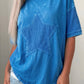 Blue Mineral Wash Star Top