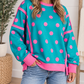 Blue Polka Dot Baggy Sweatshirt