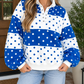 Blue Polka Dot Half Zip Sweatshirt