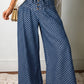 Blue Polka Dot Wide Jeans