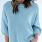 Blue Scalloped Sweater Top