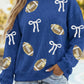 Blue Sequin Football Bow Sweatshirt RTS