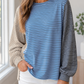 Blue Stripe Colorblock Pullover