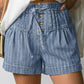 Blue Stripe Pleated Shorties