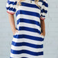 Blue Stripe Puff Dress