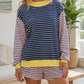 Blue Stripe Ribbed Knit Set