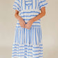 Blue Stripe Ric Rac Dress RTS